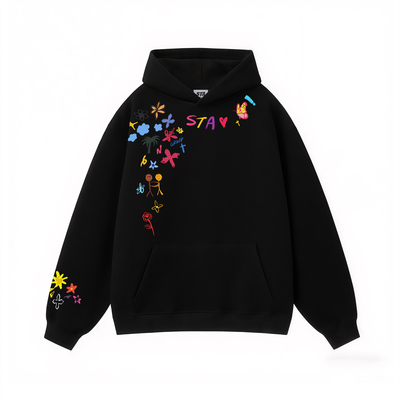 STA旗舰店美式涂鸦小众设计感连帽卫衣男女潮牌复古高街纯棉外套