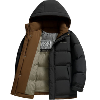 雪中飞短款连帽可脱卸羽绒服外套