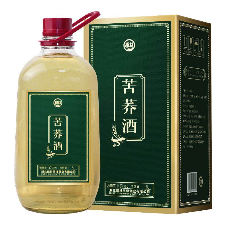 枫林苦荞酒42度5L玻璃瓶礼盒装