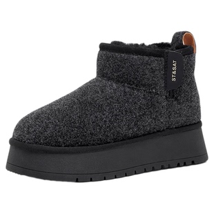 星期六棉靴厚底雪地靴女款2025新款爆款冬季加绒女鞋增高保暖棉鞋