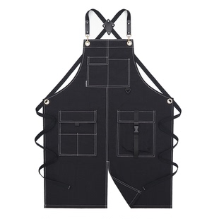 花园艺咖啡师餐饮面包烘焙店美发美甲酒吧年轻围裙防泼水定制logo