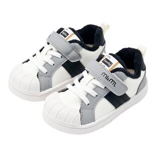 m1m2西班牙童鞋儿童板鞋冬季加绒饼干鞋男童棉鞋魔术贴女童小白鞋