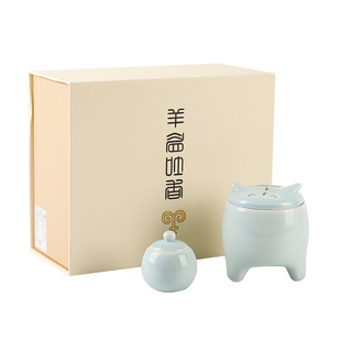 羊眉吐香电子熏香炉陶瓷家用室内沉檀香沉檀香粉丸6h定时调温品香