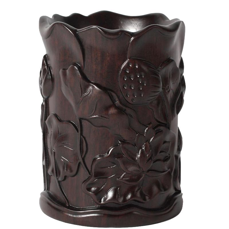 红木中式荷花创意工艺品