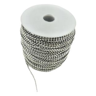 铁不锈钢珠链100米/卷挂链银色吊牌链链条送200扣子自由裁剪 包邮