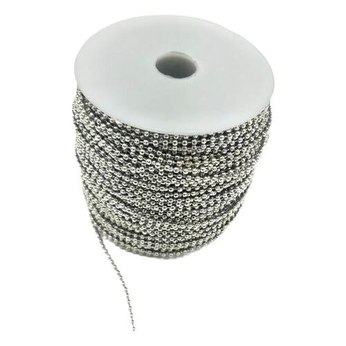 铁不锈钢珠链100米/卷挂链银色吊牌链链条送200扣子自由裁剪 包邮