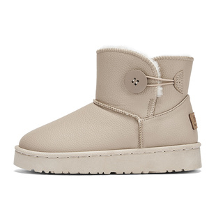 回力官方旗舰店雪地靴女款2025新款冬季女鞋加厚皮面防水防滑棉鞋