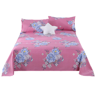 清库存】纯棉老粗布加厚印花床单秋冬款单人双人三件套炕单不掉色