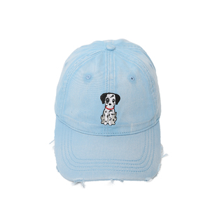 蓝色棒球帽女夏季防晒遮阳帽男软顶情侣鸭舌帽可爱卡通斑点狗帽子