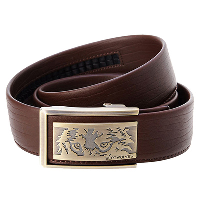 真皮腰带七匹狼牛皮男内扣合金