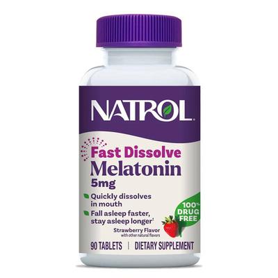 NATROL褪黑素安瓶睡眠闪睡片美国