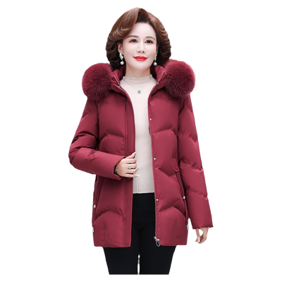 羽绒服短款大毛领老人头