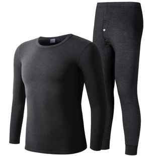 恒源祥加绒加厚保暖内衣男士德绒发热秋衣秋裤含羊毛线衣套装冬季