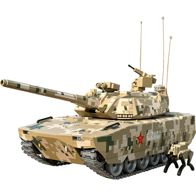 大号ZTZ100式儿童遥控车金属履带式合金越野车可发射玩具模型车