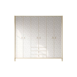 全实木衣柜卧室贝壳风平开门大衣柜轻奢高级衣柜大小户型衣橱定制