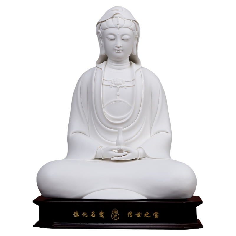 戴玉堂德化白瓷观世音菩萨佛像工艺品陶瓷观音菩萨客厅供奉摆件