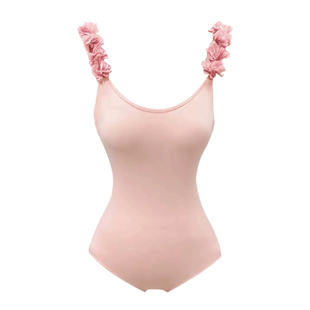 玫瑰的故事明星刘亦菲同款粉色连体吊带泳衣女款温泉度假沙滩泳装