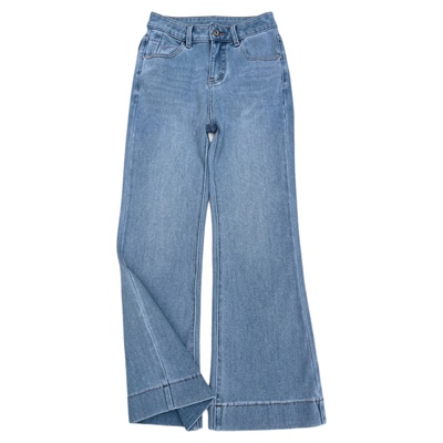 四面弹秋冬高腰显瘦微喇牛仔裤女