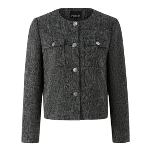 PRICH气质小香风西装春季新款单排扣肌理感外套女
