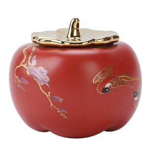 比翼连理陶瓷结婚喜糖罐茶叶密封罐储物罐摆件婚礼喜庆伴手礼陪嫁