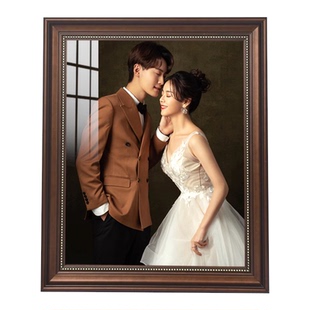 婚纱照相框挂墙 全家福照片放大打印做成相框 大尺寸定制照片框