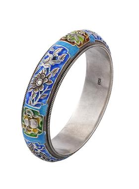 非遗景泰蓝纯银手镯传承手工錾刻