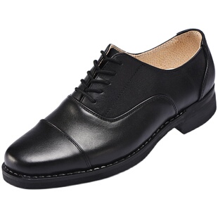 三接头男鞋真皮工作鞋圆头系带男低帮鞋缝制商务皮鞋酒店安保鞋男