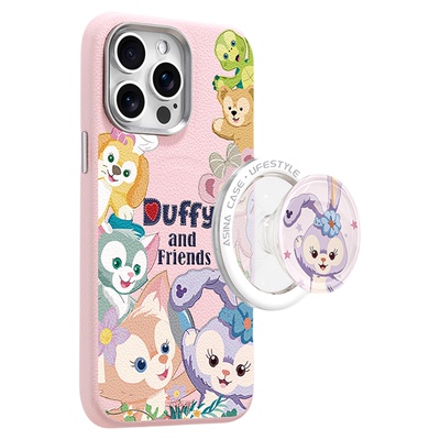 星黛露家族适用iPhone16Promax手机壳14Pro磁吸支架苹果15pro保护套To1可爱全包素皮迪士尼ip13pm新款高级感