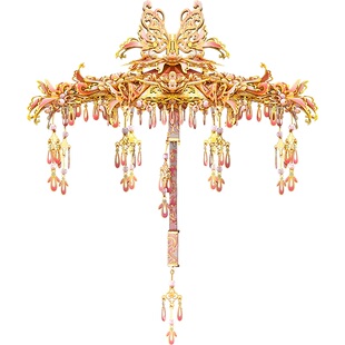 拼酷花间伞3D金属国风拼装模型拼图玩具手工diy送女友情人节礼物