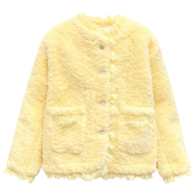 女童外套冬加厚毛毛衣小香风上衣