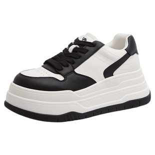 骆驼女鞋2026春季新款厚底内增高板鞋百搭休闲板鞋小白鞋女