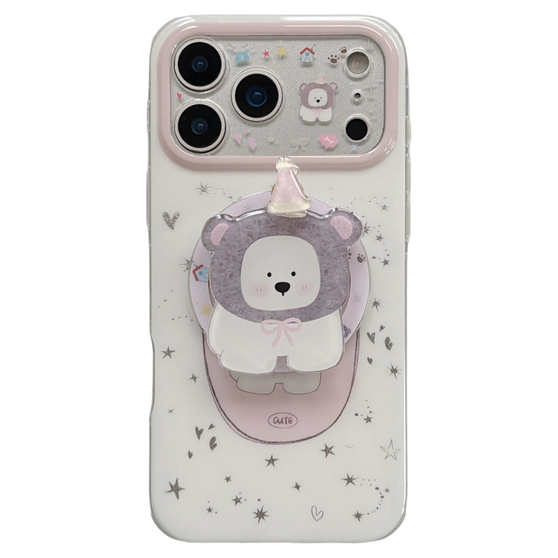 jze ins呆萌可爱旋转帽子小狗磁吸支架适用苹果17ProMax手机壳iphone15新款16pro女款17pro全包14防摔手机套