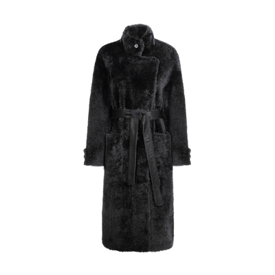 LYNEE【金标系列】土耳其进口 拉贡皮毛一体长款皮草外套女大衣