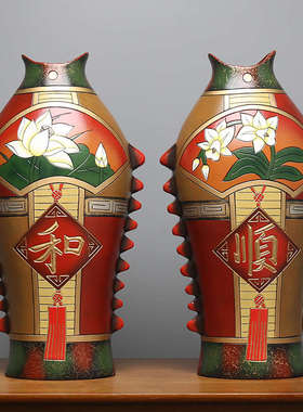 中式创意客厅家居玄关博古架饰品酒柜陶瓷摆设陶艺摆件手工工艺品