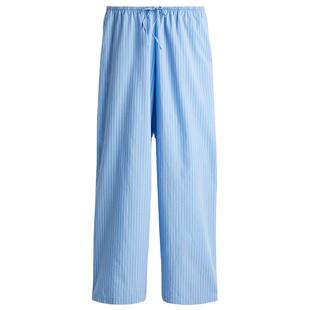 HM女装家居裤夏季直筒宽松条纹双腰头府绸睡裤1270295