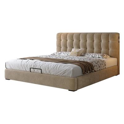 帕沙曼华夫格布艺床复古风储物床