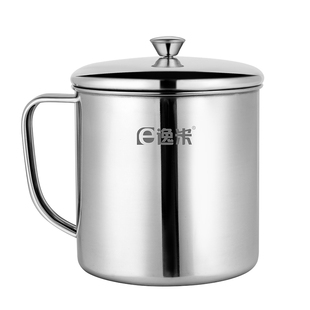 儿童304不锈钢水杯 口杯带手柄盖家用喝水茶杯缸幼儿园杯子牛奶