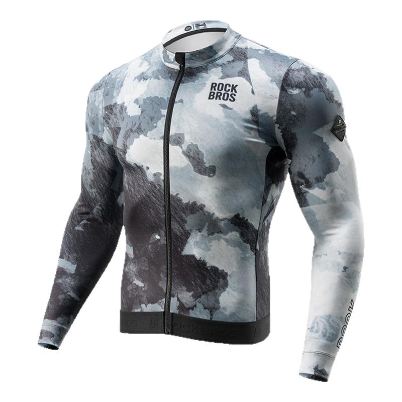 洛克兄弟长袖骑行服保暖抓绒