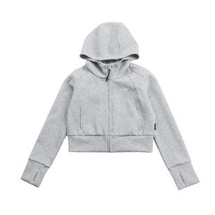 女童运动短款修身女孩连帽外套2025春季弹力儿童卫衣拉链修身上衣