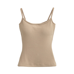 YoungGirlDay纯欲风基础款修身外扩显胸自带胸垫磨毛打底吊带背心