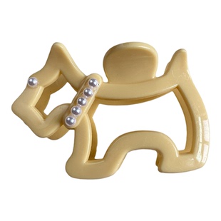 韩系百搭狗狗发夹简约可爱彩色抓夹镂空后脑勺盘发鲨鱼夹头饰发饰