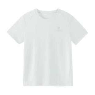 骆驼短袖t恤女款2026夏季新薄款户外冰丝跑步透气运动服黑色上衣