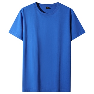 纯棉T恤男圆领短袖白色广告衫手绘diy宽松版文化衫工作服印字logo