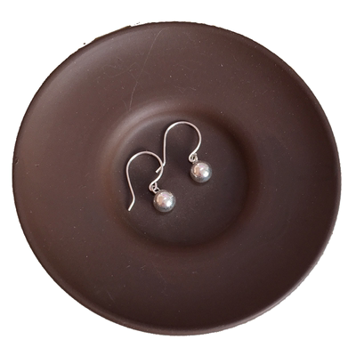 手工甜美6mm纯银简约养耳女耳环