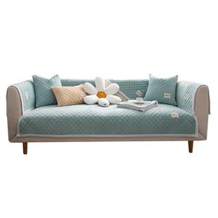 沙发垫冬款毛绒加厚坐垫简约现代四季通用冬季加绒沙发套罩盖布