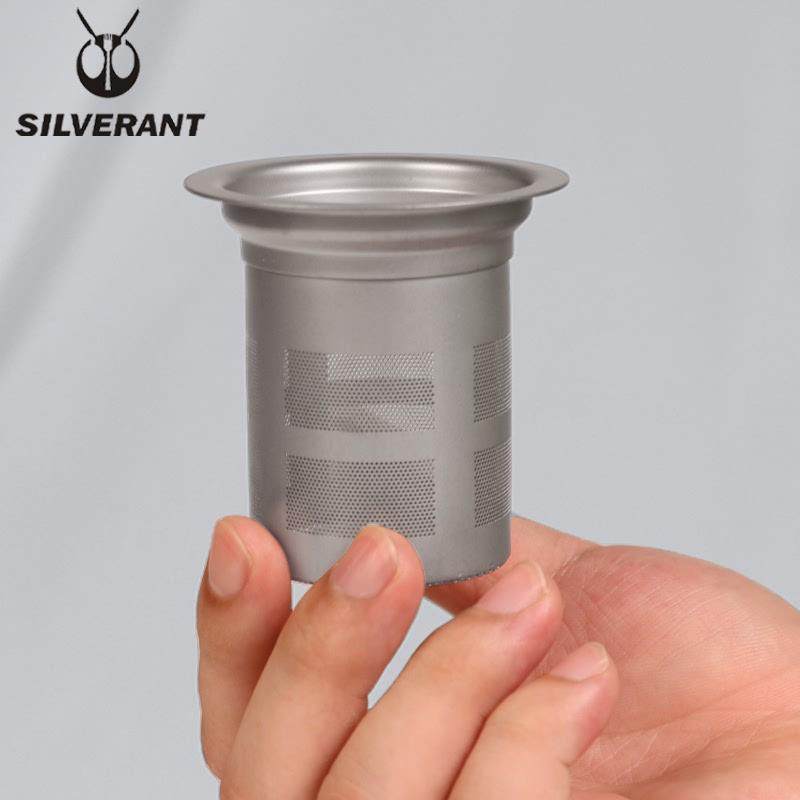 银蚁纯钛茶滤茶漏过滤网功夫茶具配件细密多功能户外钛泡茶壶滤网