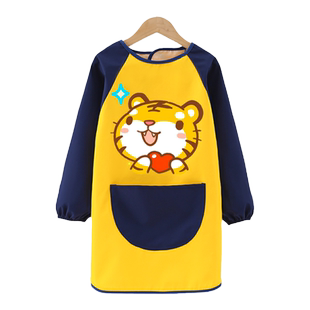 儿童绘画围裙画画罩衣防水防脏女宝宝美术反穿护衣幼儿园男孩女孩