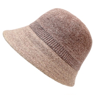 MARJAKURKI玛丽亚古琦羊毛呢渔夫帽女秋冬新款赫本风毛毡帽子盆帽