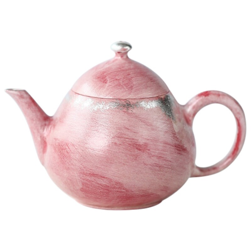 朱泥樱花少女粉茶壶景德镇纯手工小清新功夫茶具陶瓷圆口泡茶壶小