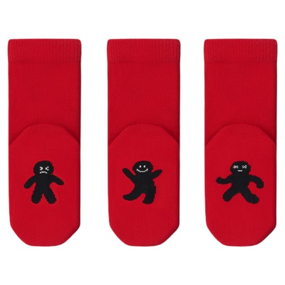 尼多熊宝宝红色袜子新年袜纯棉